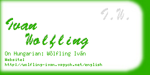 ivan wolfling business card